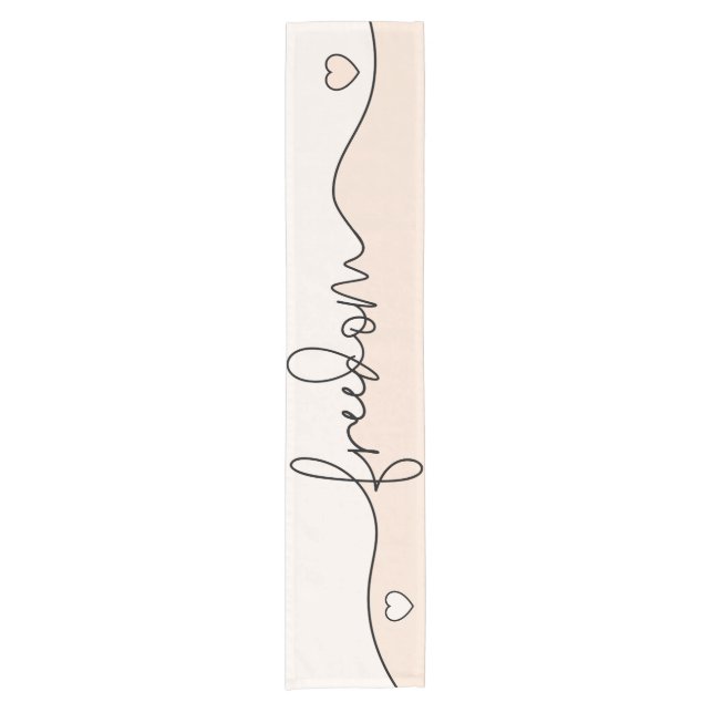 Freedom Minimalist Typography Design Short Table Runner (Front)