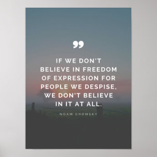 Freedom of Expression Quote by Noam Chomsky  Poster