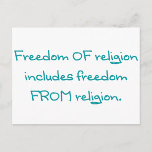 Freedom of religion postcard