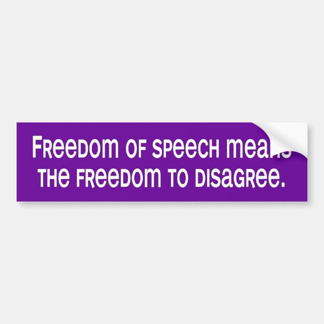 freedom of speech bumper sticker (Front)