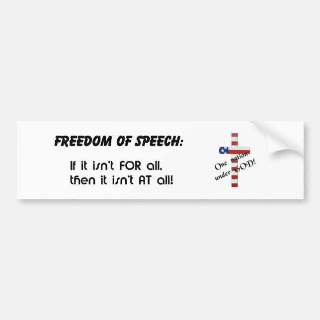 Freedom of Speech Bumper Sticker (Front)
