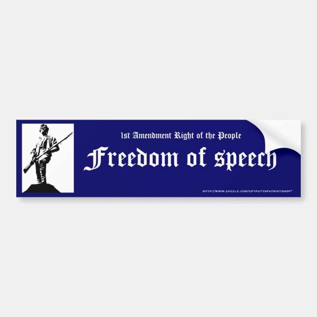 Freedom of speech bumper sticker (Front)