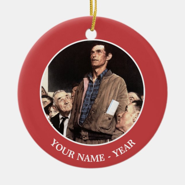 Freedom Of Speech Ceramic Tree Decoration (Front)