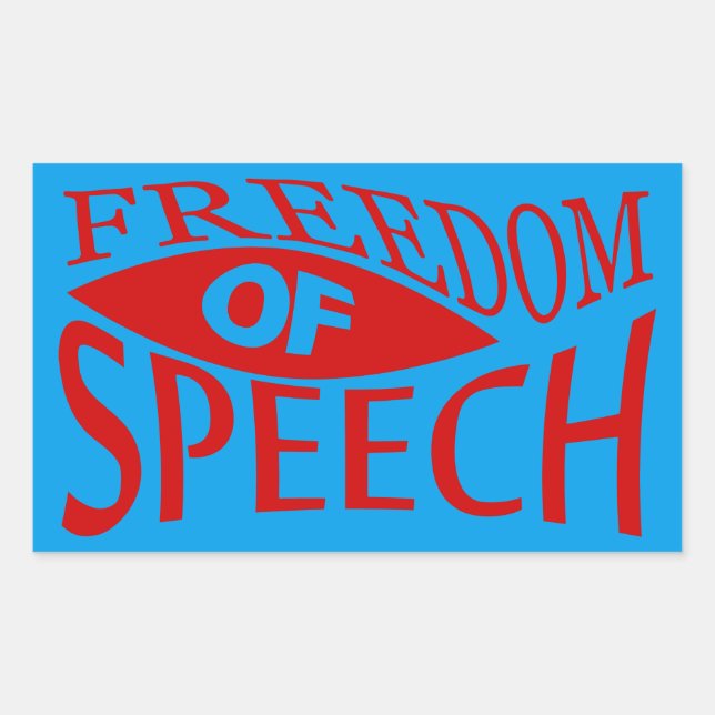 Freedom Of Speech - red 2 Rectangular Sticker (Front)