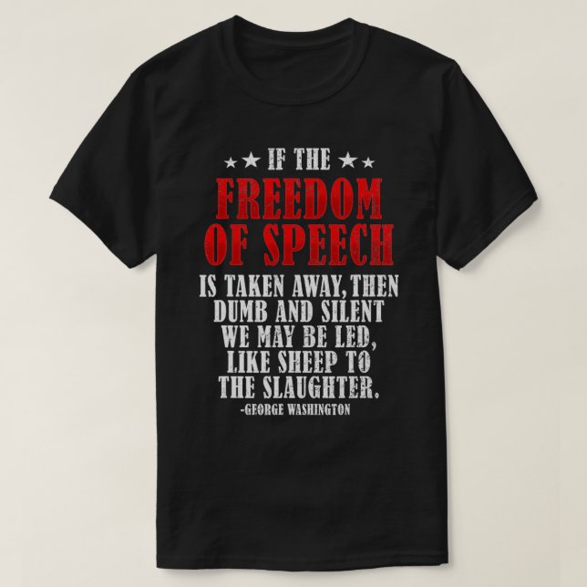 Freedom of Speech, Sheep, Sheeple George Washingto T-Shirt (Design Front)