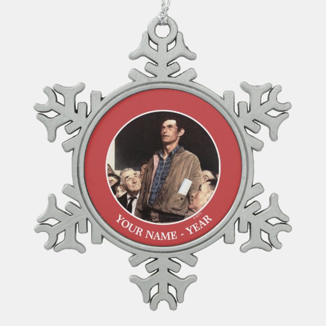 Freedom Of Speech Snowflake Pewter Christmas Ornament (Front)