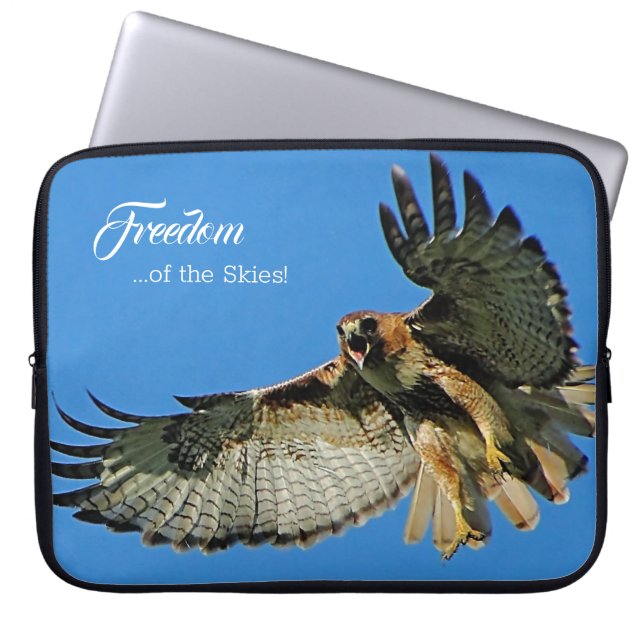 Freedom of the Skies Red'Tailed Hawk Laptop Sleeve (Front)