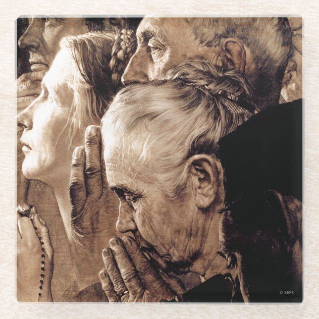 Freedom of Worship Glass Coaster (Front)