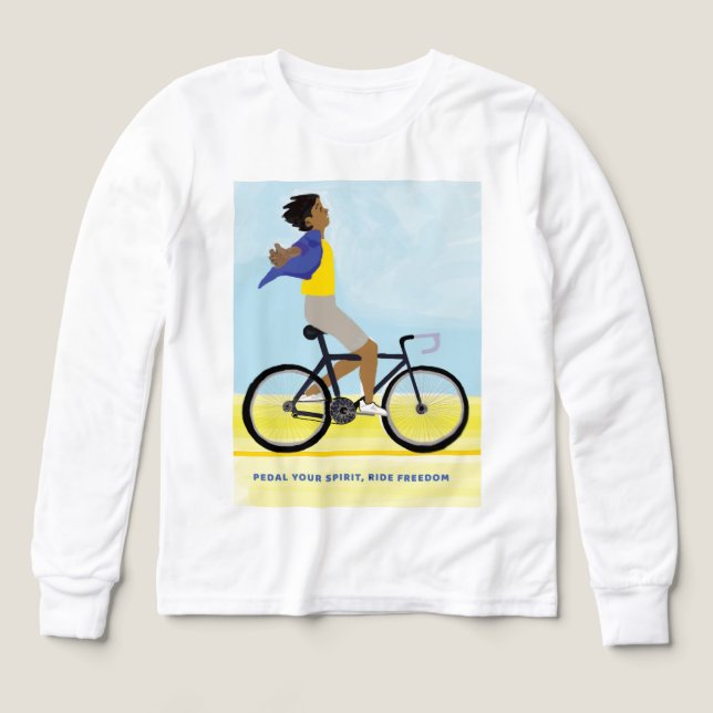Freedom on Wheels | Happy Boy Riding Bicycle  (Design Front)