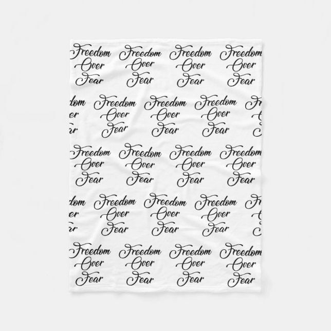 Freedom Over Fear Fleece Blanket (Front)