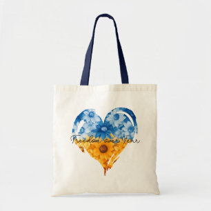 Freedom Over Fear Sunflower Hearts Tote Bag