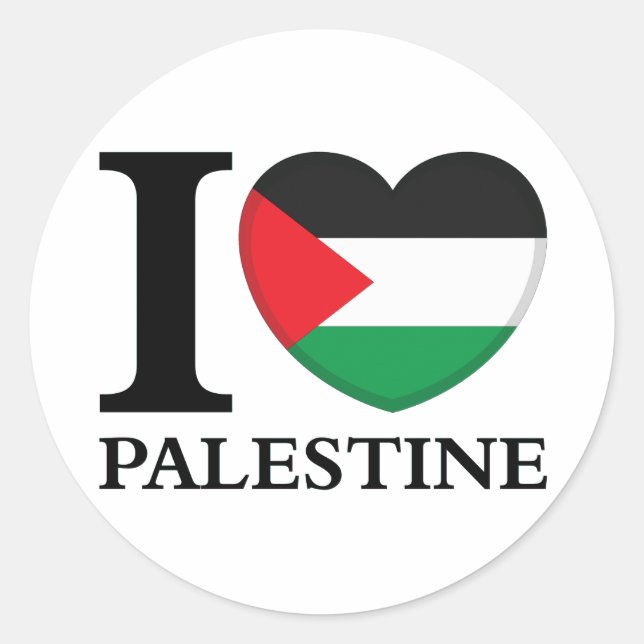 Freedom Palestine Patriotic Free Gaza Palestinian  Classic Round Sticker (Front)