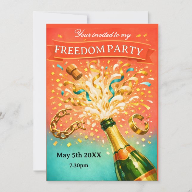 Freedom party getting divorced invitation (Front)
