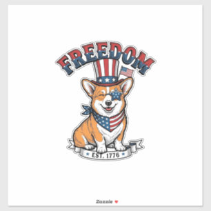 Freedom Patriotic Corgi Vintage Engraving T-Shirt_