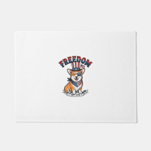 Freedom Patriotic Corgi Vintage Engraving T-Shirt_ Doormat