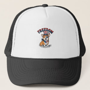 Freedom Patriotic Corgi Vintage Engraving T-Shirt_ Trucker Hat