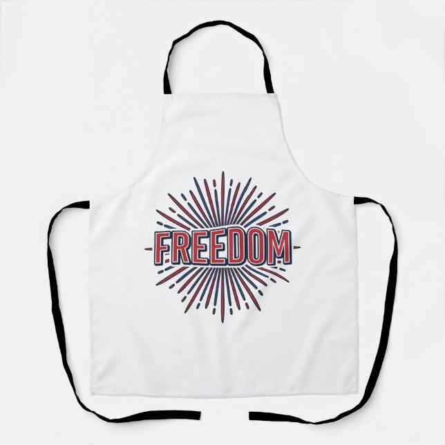 Freedom Patriotic Firework Vector Shirt Design_1 Apron (Front)