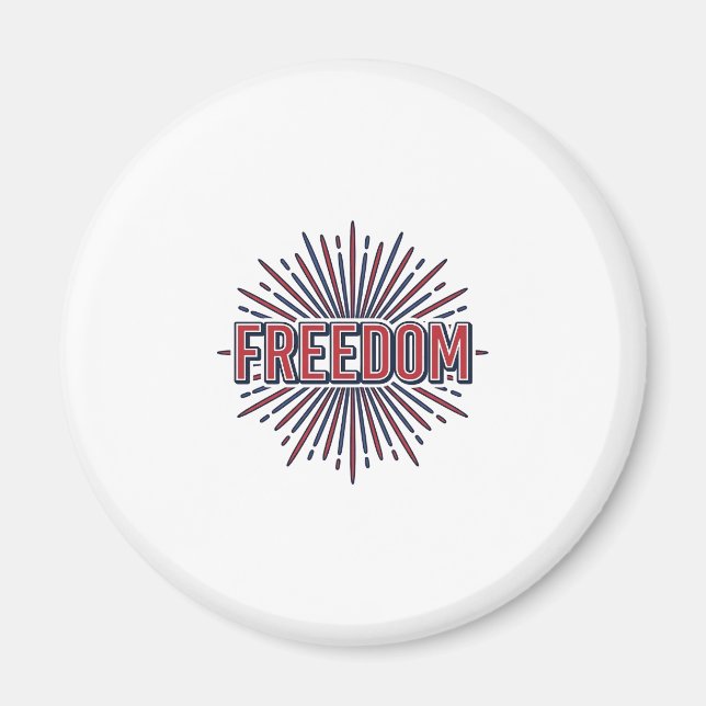 Freedom Patriotic Firework Vector Shirt Design_1 Magnet (Front)