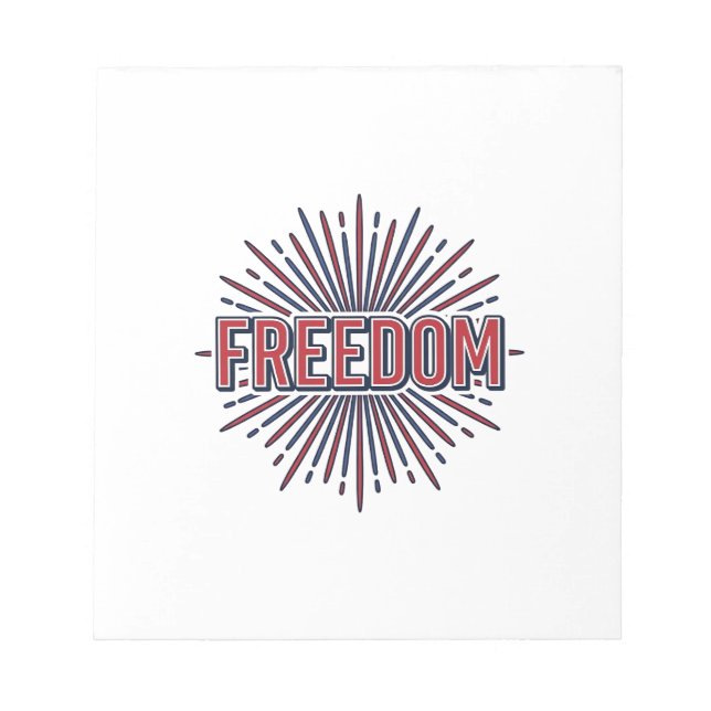 Freedom Patriotic Firework Vector Shirt Design_1 Notepad (Front)