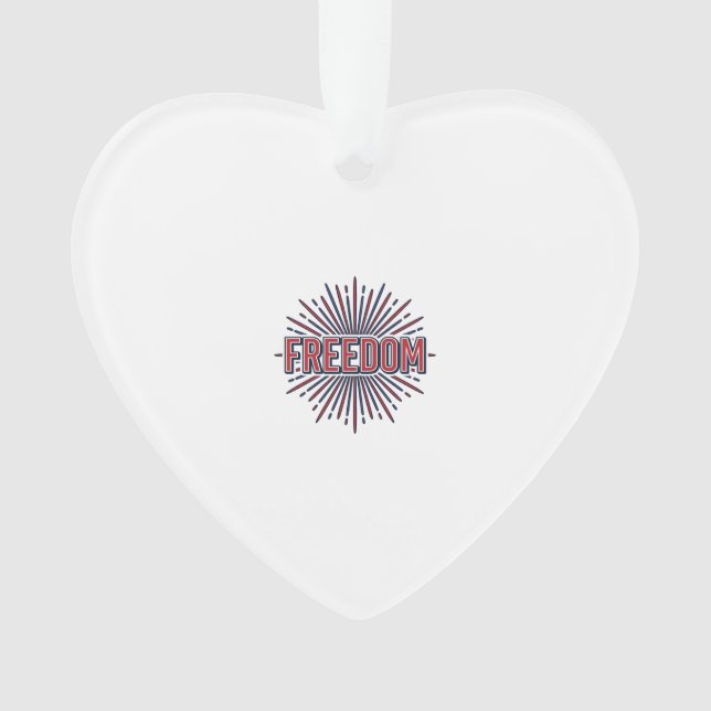 Freedom Patriotic Firework Vector Shirt Design_1 Ornament (Front)