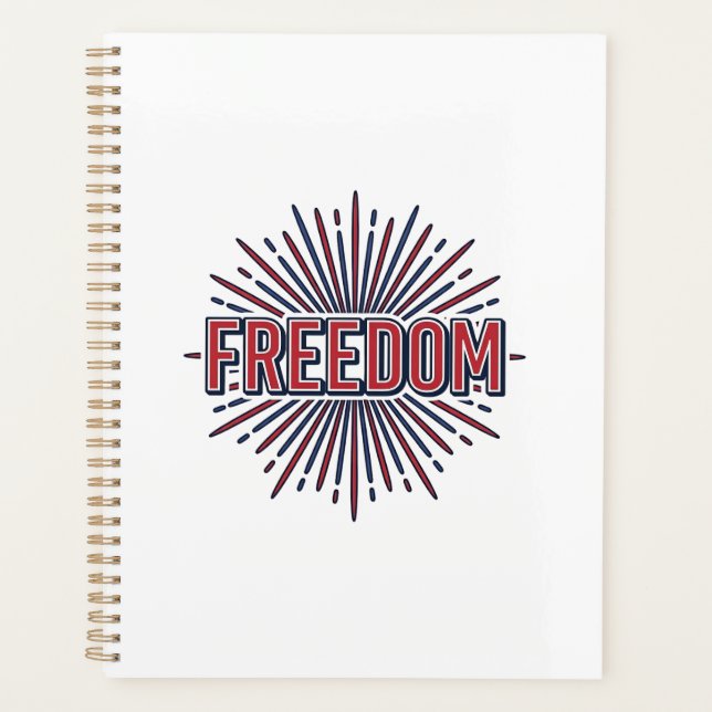 Freedom Patriotic Firework Vector Shirt Design_1 Planner (Front)