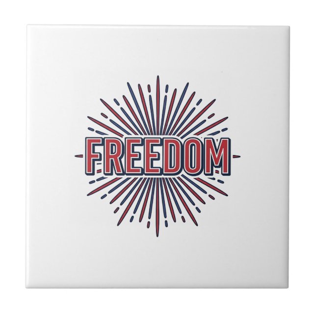 Freedom Patriotic Firework Vector Shirt Design_1 Tile (Front)