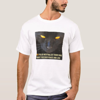 Freedom Peace and Love - cat (light) T-Shirt