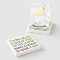 Freedom Quote stone coasters