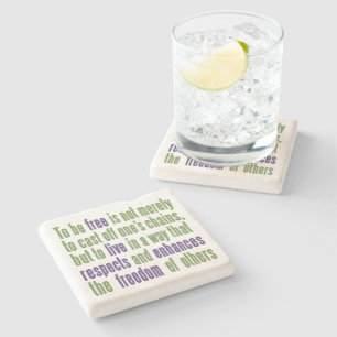 Freedom Quote stone coasters