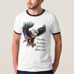 "Freedom" Quote with American Eagle and Flag Men's T-Shirt