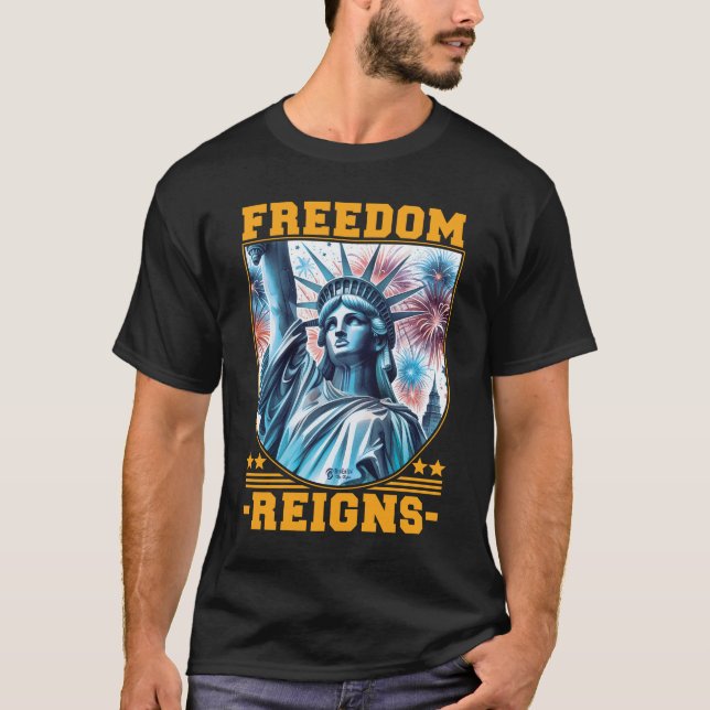 Freedom Reigns Men Black  T-Shirt (Front)