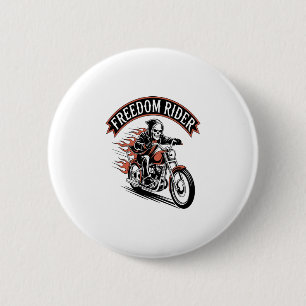 FreeDom Rider Biker 6 Cm Round Badge
