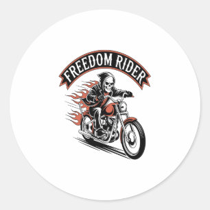 FreeDom Rider Biker Classic Round Sticker