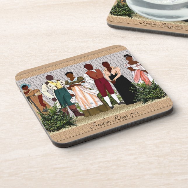 Freedom Rings 1712 • Afrocentric Beverage Coaster  (Left Side)