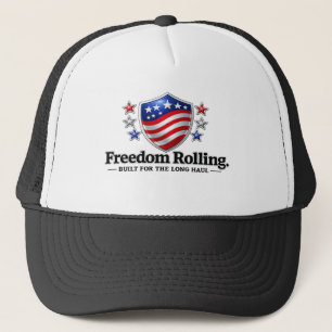 Freedom Rolling Patriotic Shield Logo American F Trucker Hat