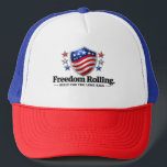 Freedom Rolling Patriotic Trucker Design – Born fo Hat<br><div class="desc">Hit the road in true American style with this bold Freedom Rolling design,  built for those who live life mile by mile. Featuring a rugged vintage truck,  a distressed USA flag shield,  and powerful lettering,  this design captures the spirit of freedom,  hard work,  and the open highway.</div>
