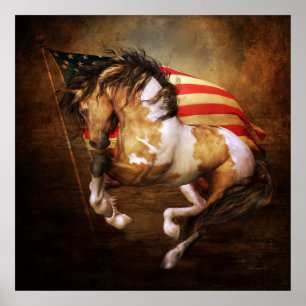 Freedom Run American Flag Poster