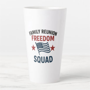 Freedom Squad Family Reunion Shirt – USA Patriotic Latte Mug