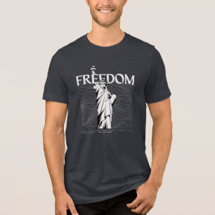 Freedom Statue V2 T-Shirt – Travel Liberty Des Tri-Blend Shirt