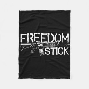 Freedom Stick Ar-15 Owner Gun Rights Patriotic 4th Fleece Blanket