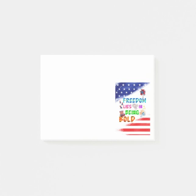 Freedom Sticky Lies In Being Bold Post-it Notes (Front)