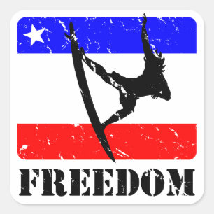 Freedom Surfing FLAIR Square Sticker