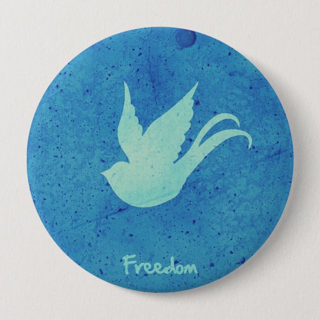 Freedom swallow 10 cm round badge (Front)
