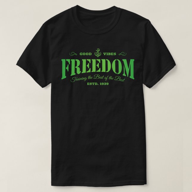 Freedom Text Art T-Shirt (Design Front)