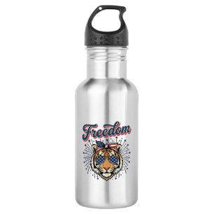 Freedom Tiger Patriotic Vintage Engraving Shirt_1 532 Ml Water Bottle