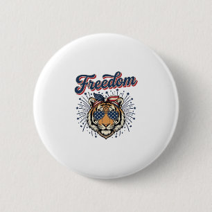 Freedom Tiger Patriotic Vintage Engraving Shirt_1 6 Cm Round Badge