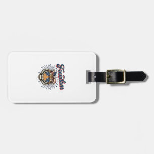 Freedom Tiger Patriotic Vintage Engraving Shirt_1 Luggage Tag