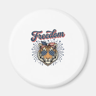 Freedom Tiger Patriotic Vintage Engraving Shirt_1 Magnet