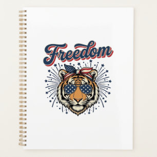 Freedom Tiger Patriotic Vintage Engraving Shirt_1 Planner