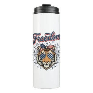 Freedom Tiger Patriotic Vintage Engraving Shirt_1 Thermal Tumbler